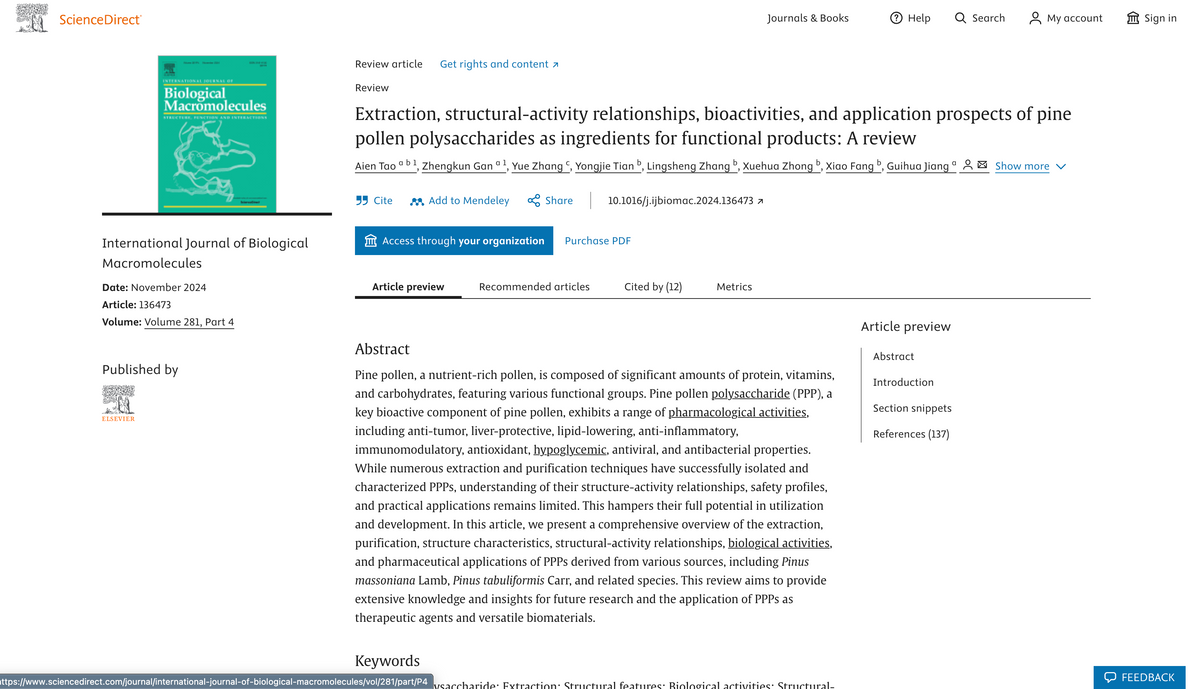 Extraction, structural-activity relationships, bioactivities, and application prospects of pine pollen polysaccharides as ingredients for functional products: A review